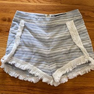Striped high waist shorts